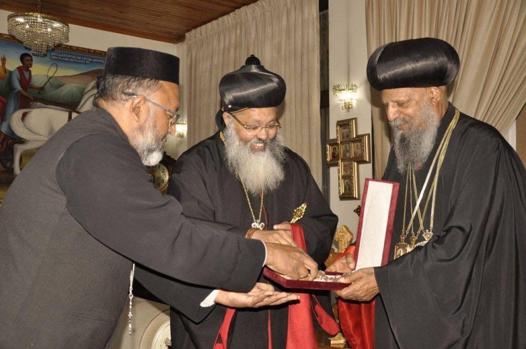 His Holiness Abune Matias the first Patriarch of Ethiopia Archbishop Axum Wechege Zemenbere Teklehaymanot welcomed the representatives of Malankara Orthodox Church.